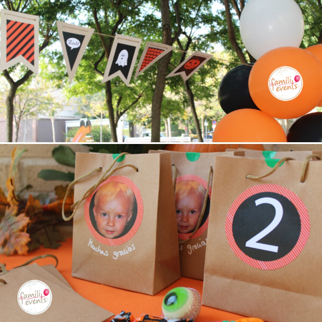 Decoraci&oacute;n Halloween y bolsitas de chuches de 2&ordm; cumplea&ntilde;os